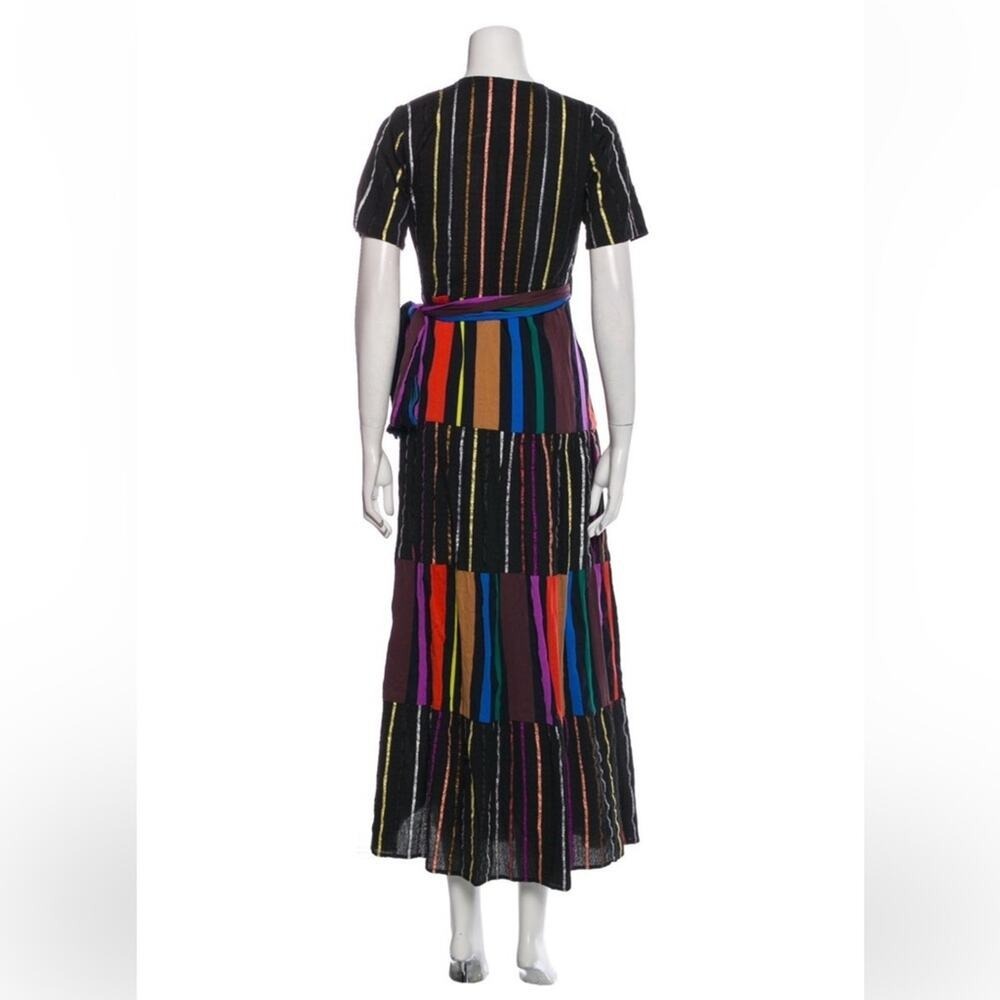 Ace & Jig Ellis dress wrap maxi colorful metallic rainbow ribbon candy stripe S - Picture 6 of 7